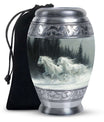 White Horses Urns Ashes Male – Snow Forest Men Urns For Human Ashes