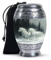 White Horse & Snow Urn - Urns For Human Ashes Adult Large