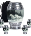 White Horse & Snow Urn - Urns For Human Ashes Adult Large