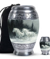 White Horse & Snow Urn - Urns For Human Ashes Adult Large