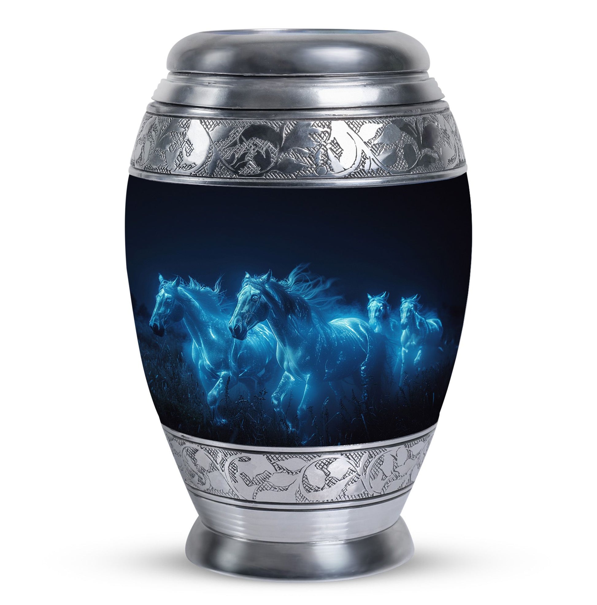 Horse Urn with Glowing Spirit Horses - Adult Large Urns
