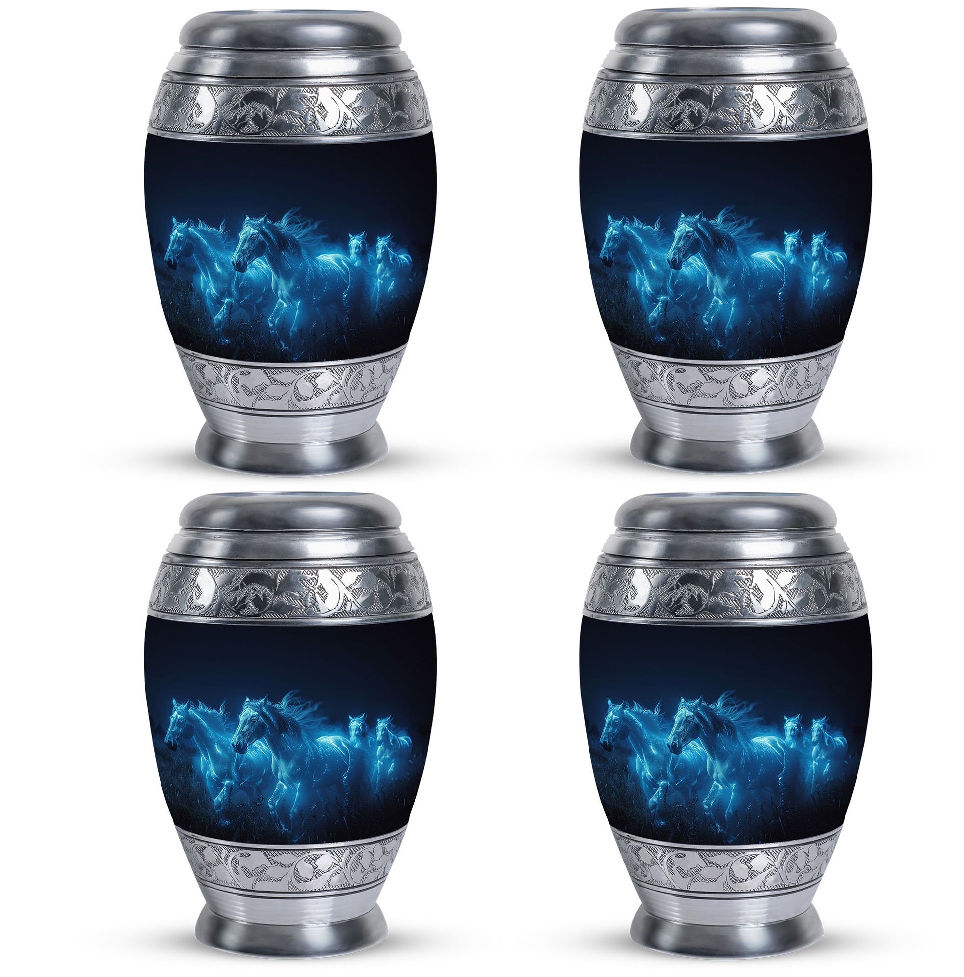 Horse Urn with Glowing Spirit Horses - Adult Large Urns