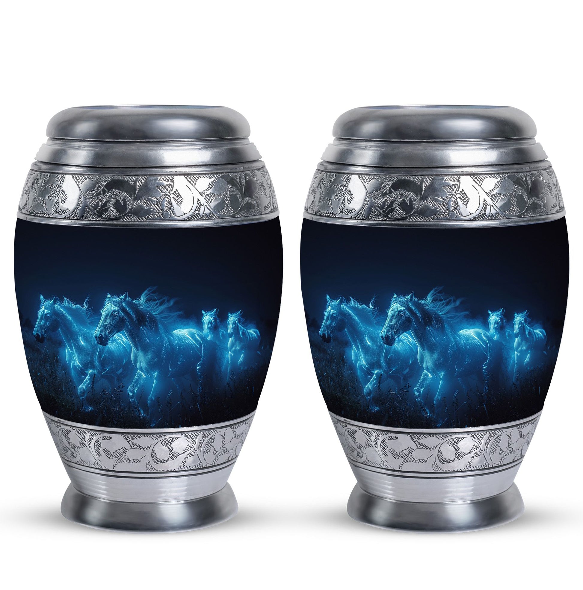 Horse Urn with Glowing Spirit Horses - Adult Large Urns