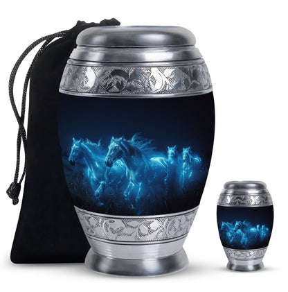 Personalized Horse Memorial Urn for Human Ashes - 10-inch, 200 cu in - Yatskia