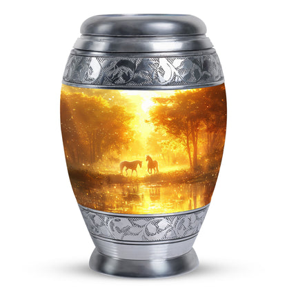Personalized Horse Cremation Urn for Human Ashes - 10-inch, 200 cu in - Yatskia