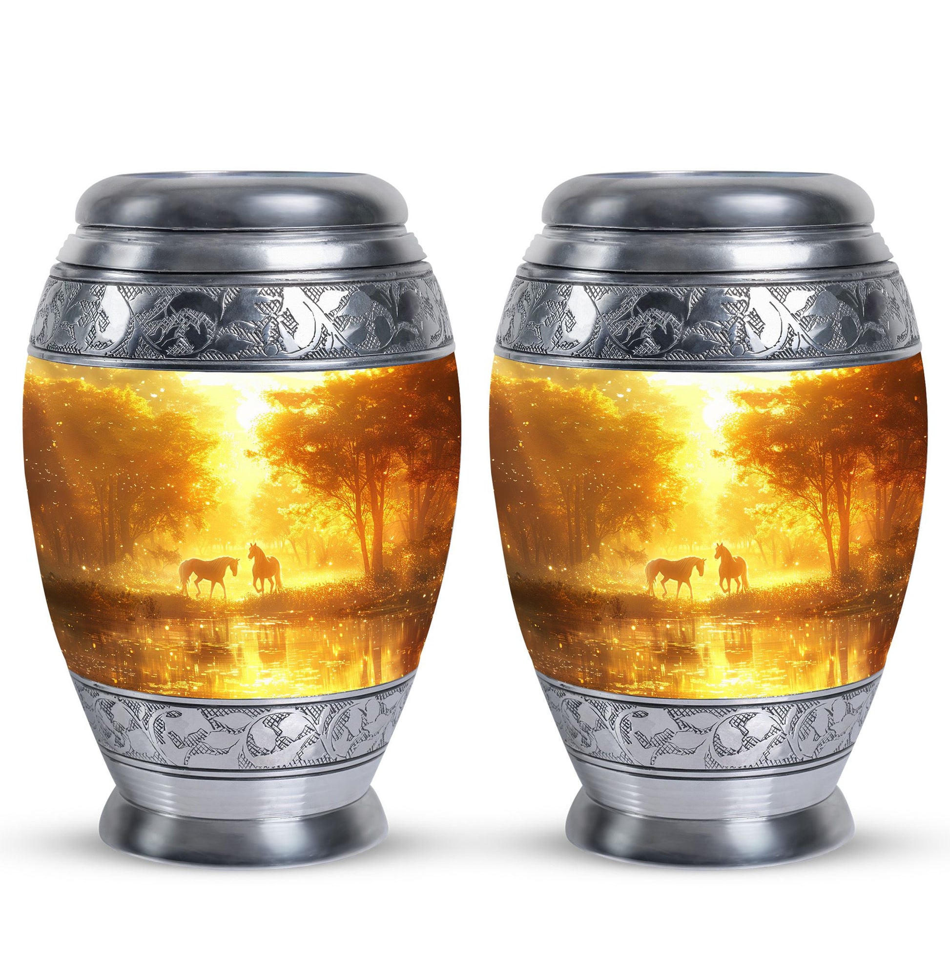 Golden Forest Serenity Cremation Urns For Human Ashes - Funeral Urn