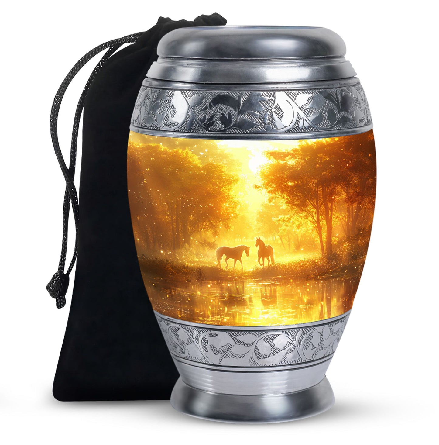 Personalized Horse Cremation Urn for Human Ashes - 10-inch, 200 cu in - Yatskia
