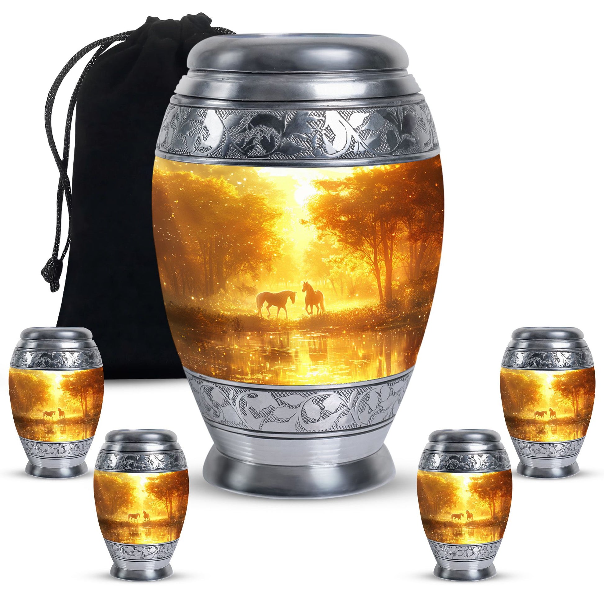 Golden Forest Serenity Cremation Urns For Human Ashes - Funeral Urn