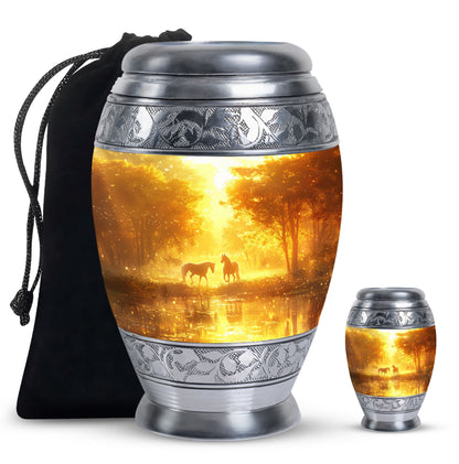 Personalized Horse Cremation Urn for Human Ashes - 10-inch, 200 cu in - Yatskia