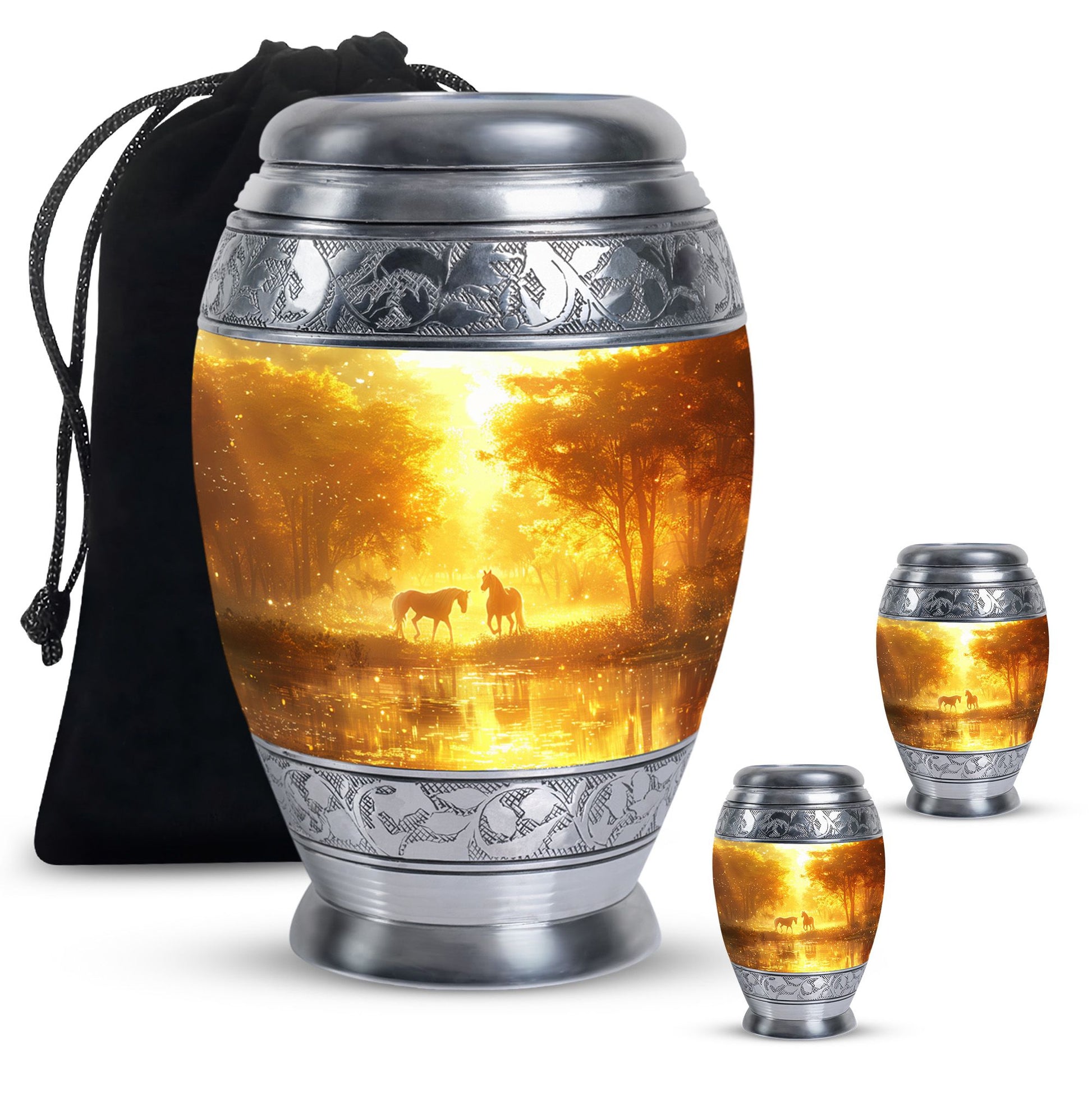 Golden Forest Serenity Cremation Urns For Human Ashes - Funeral Urn