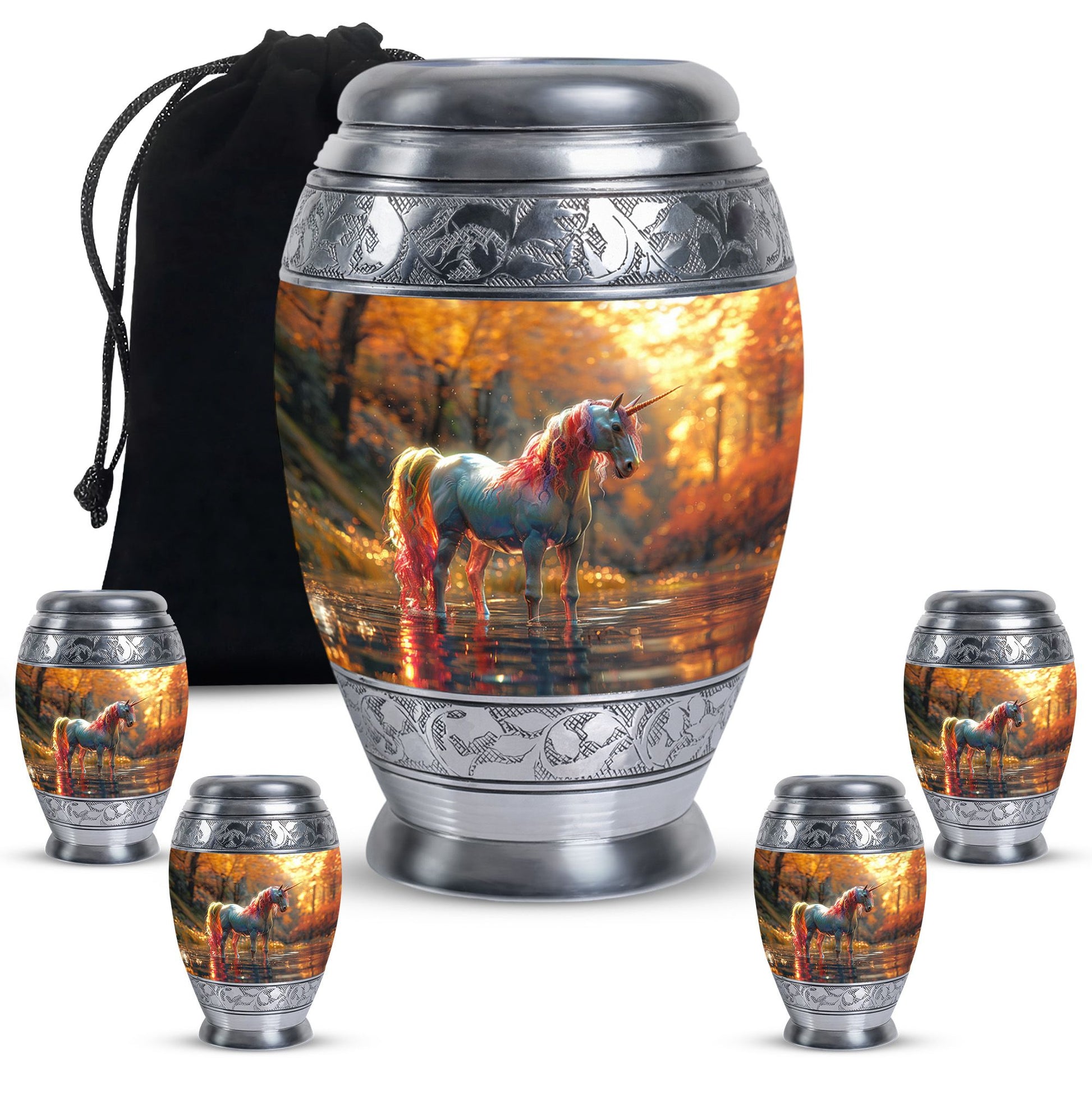 Autumn Magic Horse Cremation Urns For Human Ashes - Funeral Urns For Adult