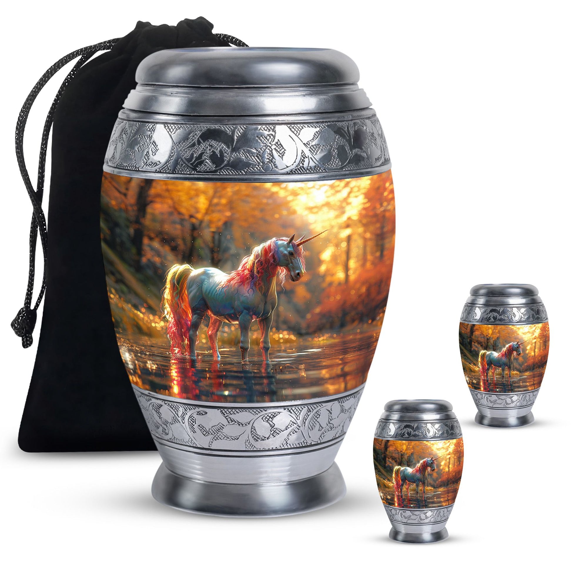 Autumn Magic Horse Cremation Urns For Human Ashes - Funeral Urns For Adult