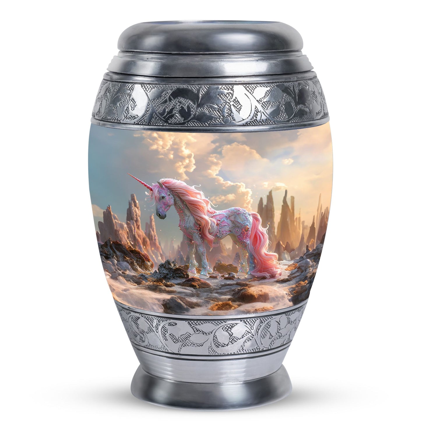 Personalized Unicorn Memorial Urn for Human Ashes - 10-inch, 200 cu in - Yatskia