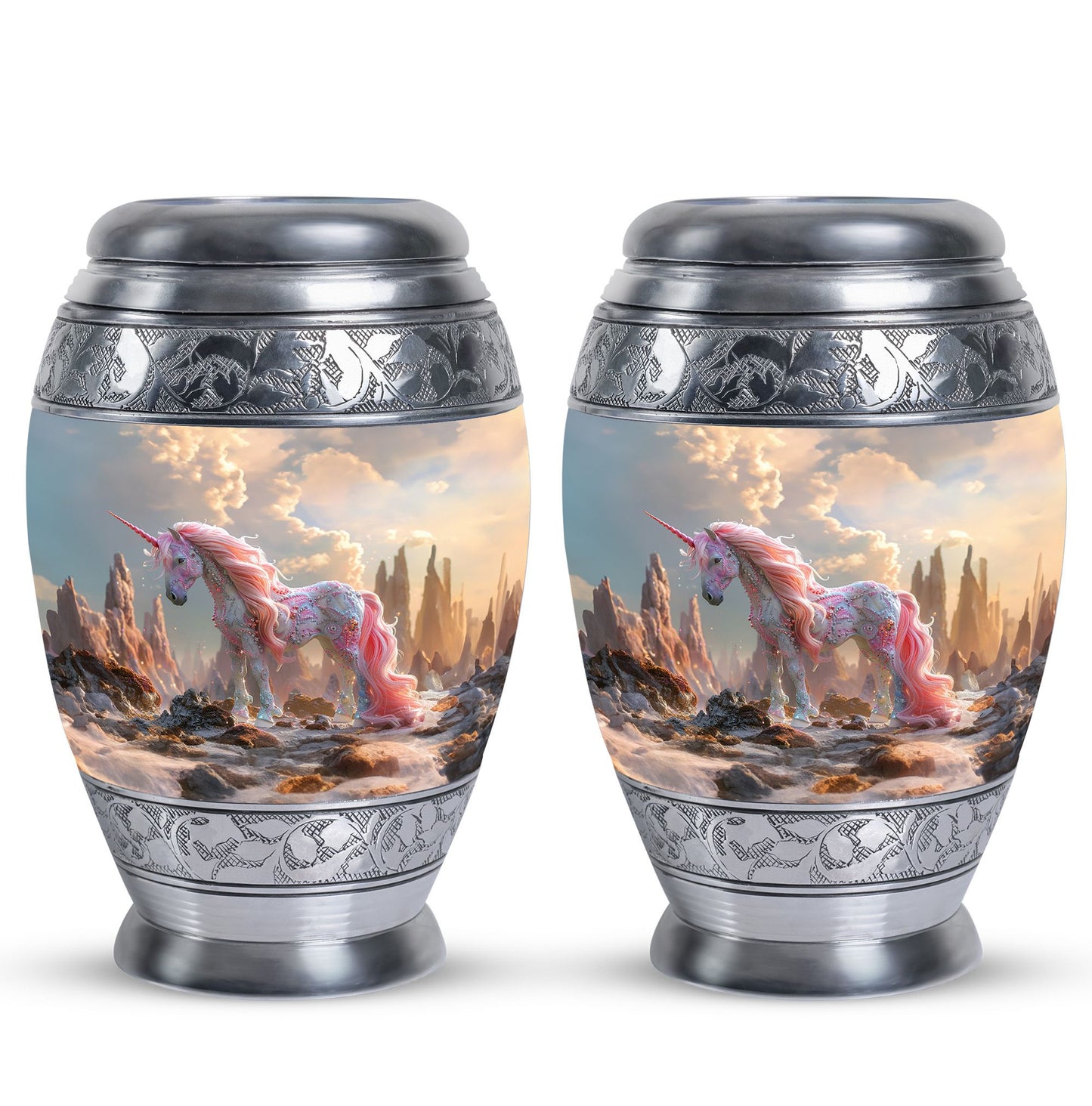 Personalized Unicorn Memorial Urn for Human Ashes - 10-inch, 200 cu in - Yatskia