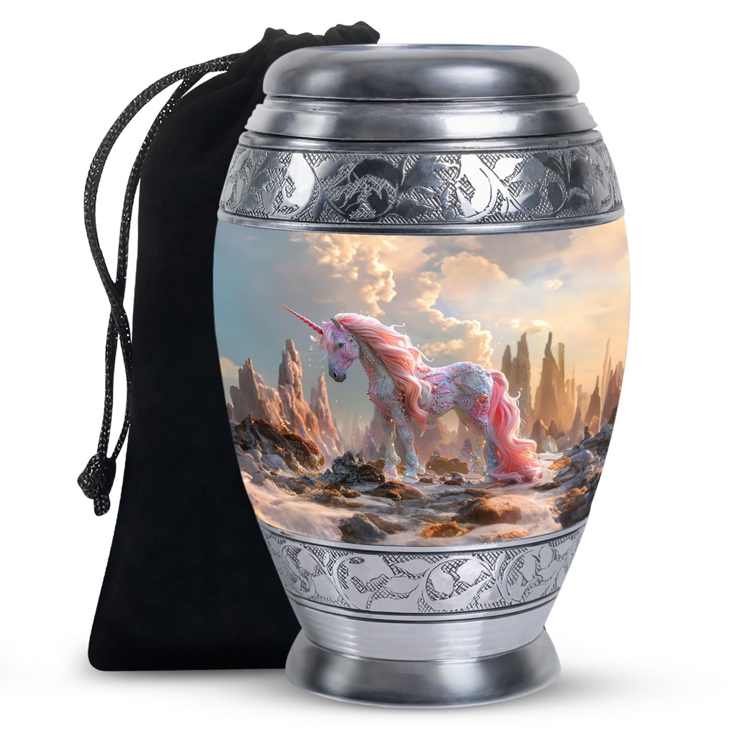 Personalized Unicorn Memorial Urn for Human Ashes - 10-inch, 200 cu in - Yatskia