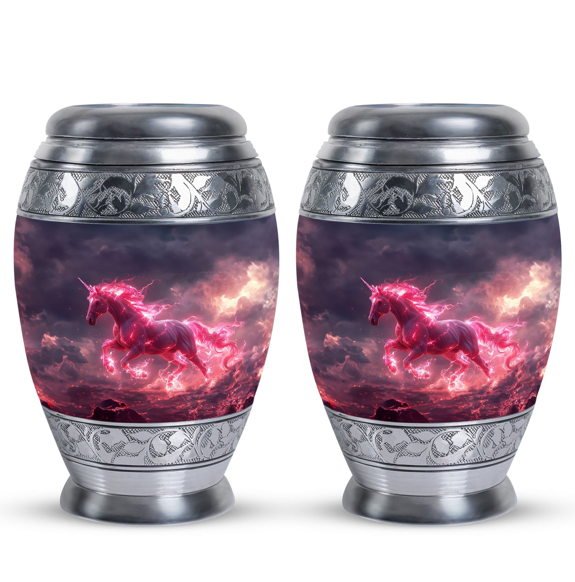 Neon Unicorn Cremation Urns For Human Ashes - Funeral Urns For Men