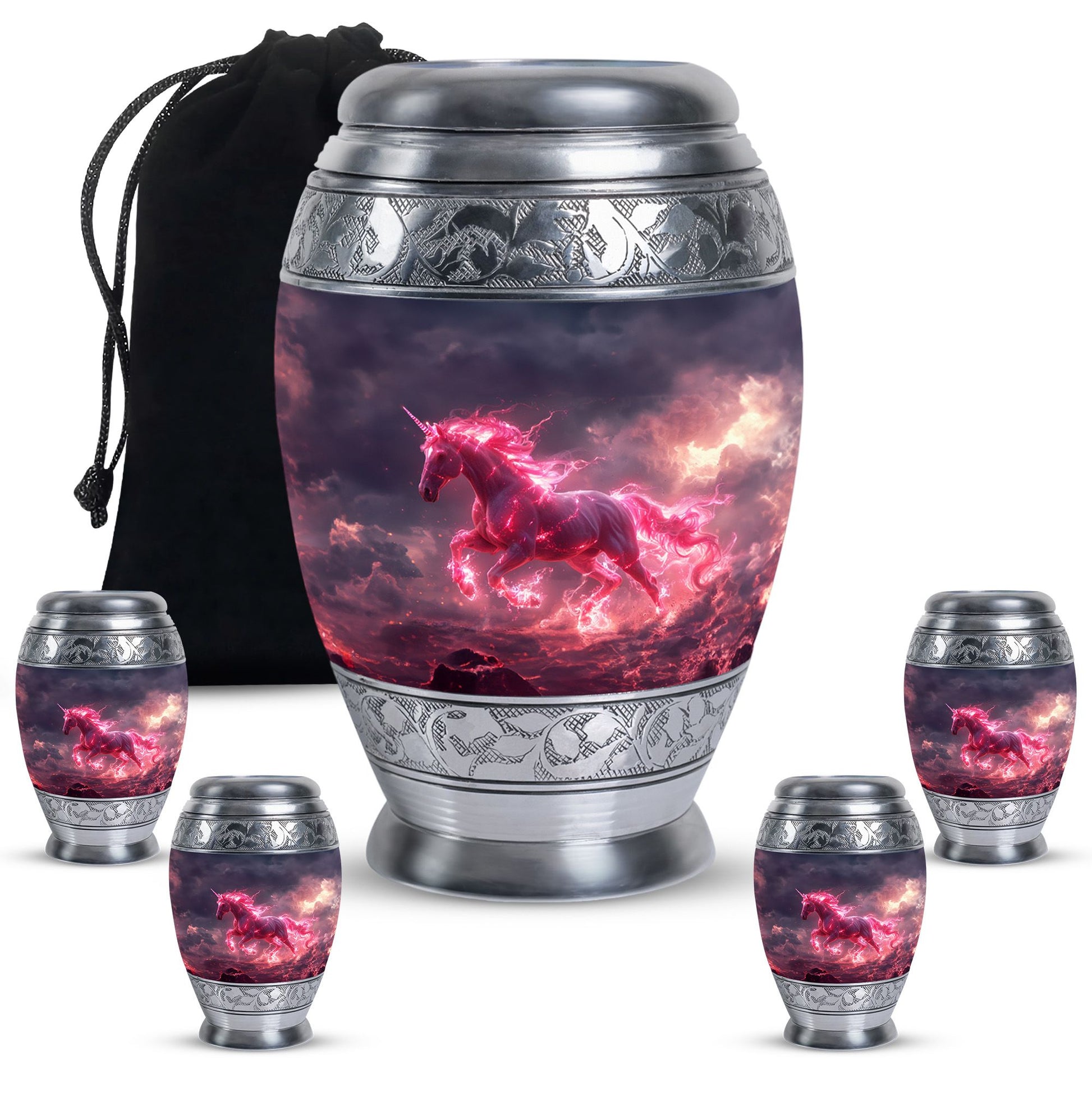 Neon Unicorn Cremation Urns For Human Ashes - Funeral Urns For Men