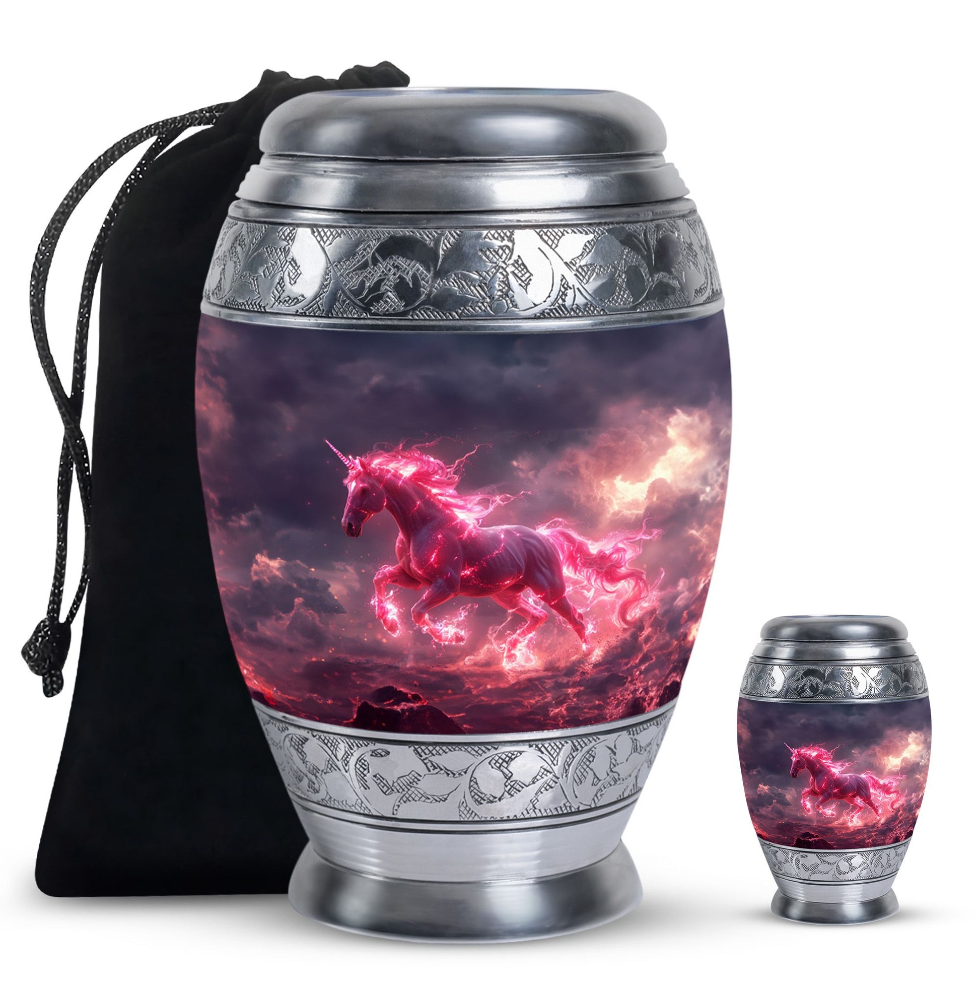 Neon Unicorn Cremation Urns For Human Ashes - Funeral Urns For Men