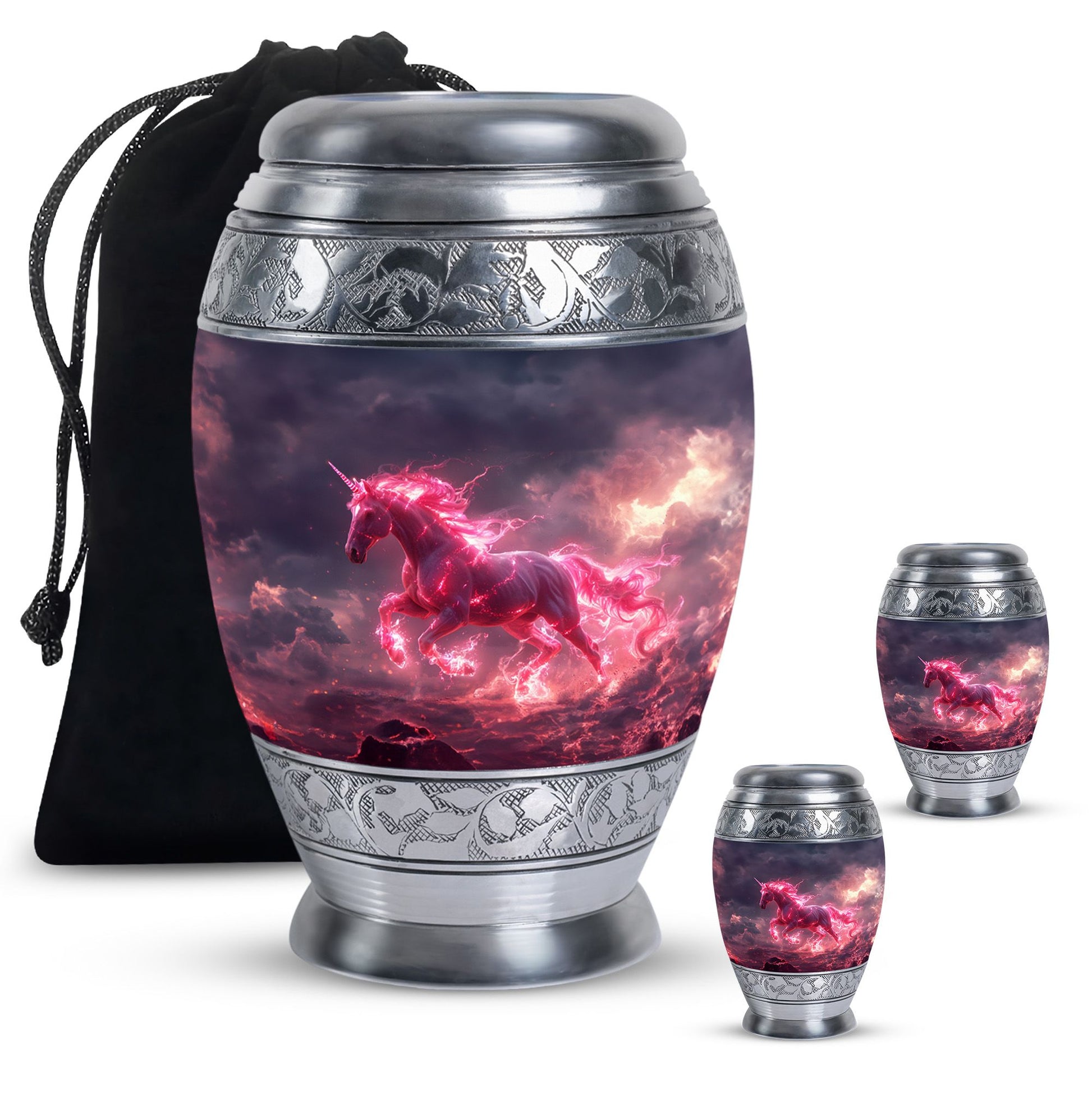 Neon Unicorn Cremation Urns For Human Ashes - Funeral Urns For Men