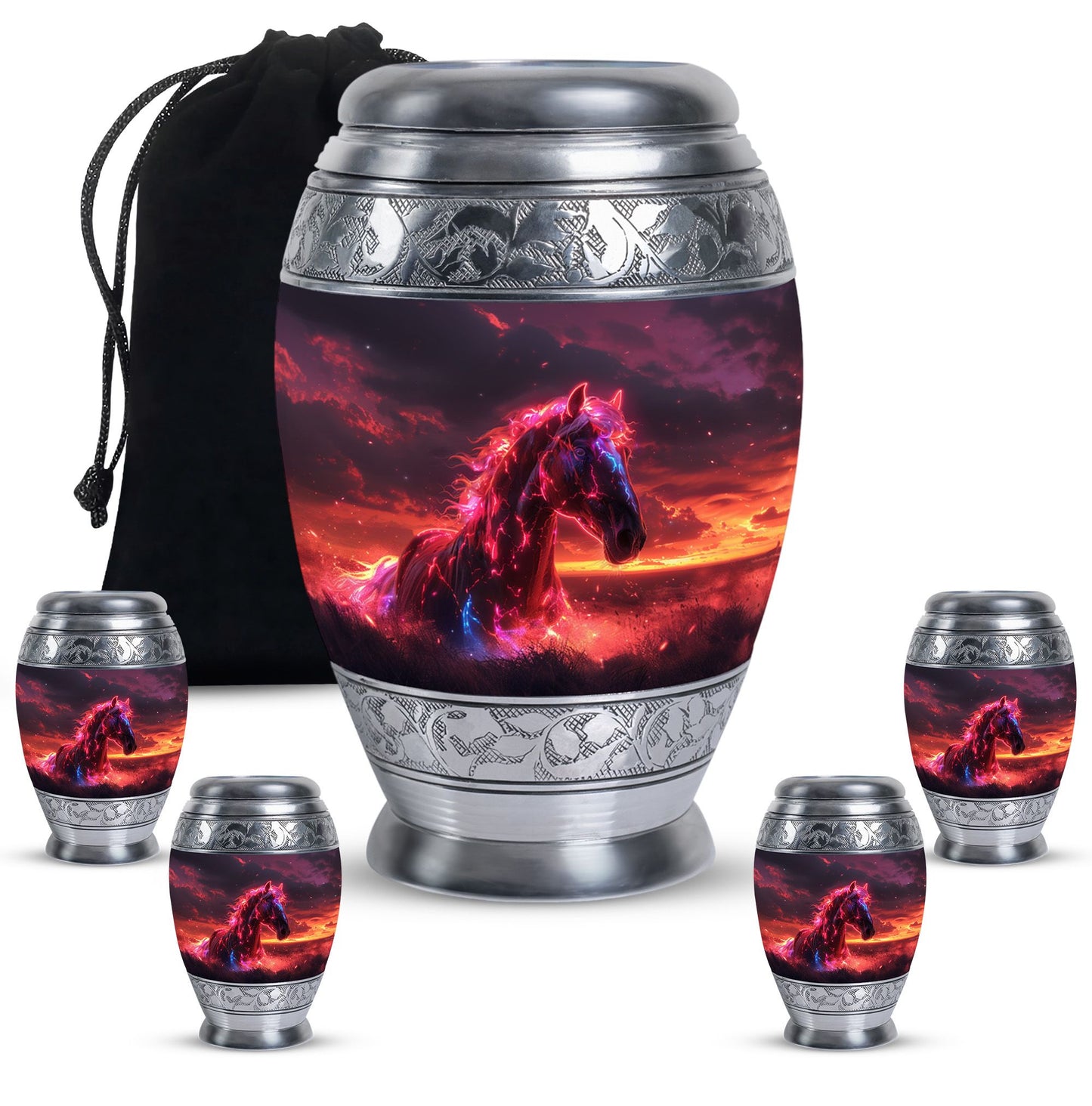 Personalized Horse Keepsake Urn for Human Ashes - 10-inch, 200 cu in - Yatskia