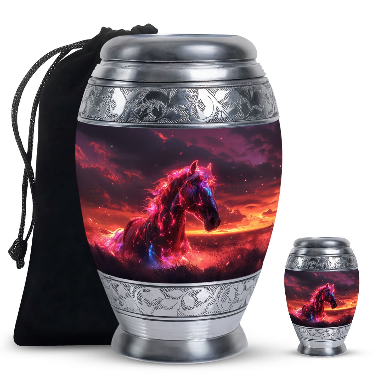 Personalized Horse Keepsake Urn for Human Ashes - 10-inch, 200 cu in - Yatskia