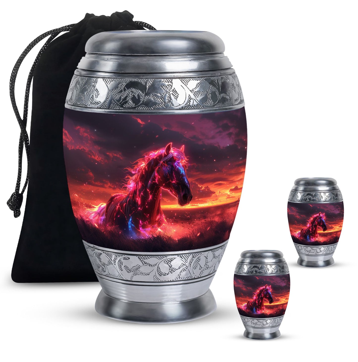 Personalized Horse Keepsake Urn for Human Ashes - 10-inch, 200 cu in - Yatskia