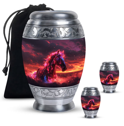 Personalized Horse Keepsake Urn for Human Ashes - 10-inch, 200 cu in - Yatskia