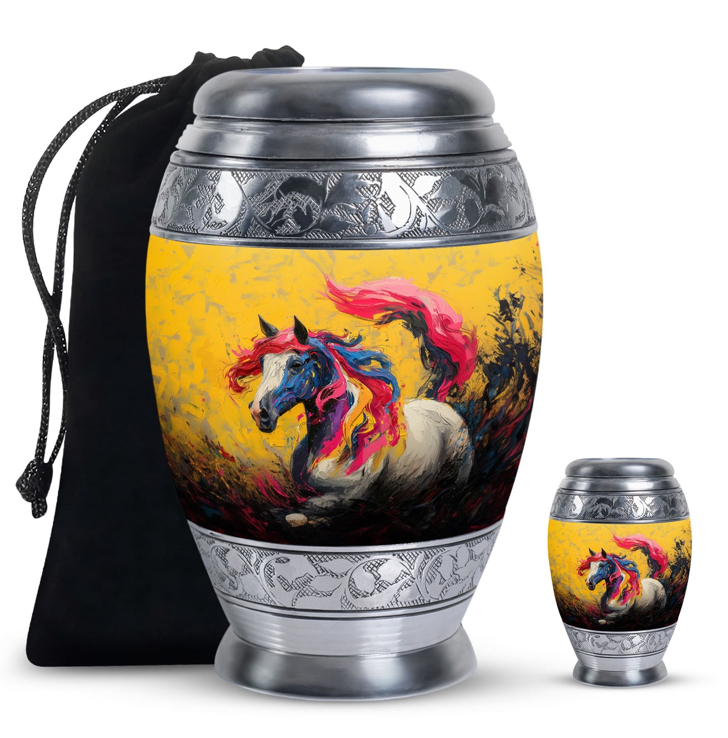 Personalized Horse Cremation Urn for Adult - 10-inch, 200 cu in - Yatskia