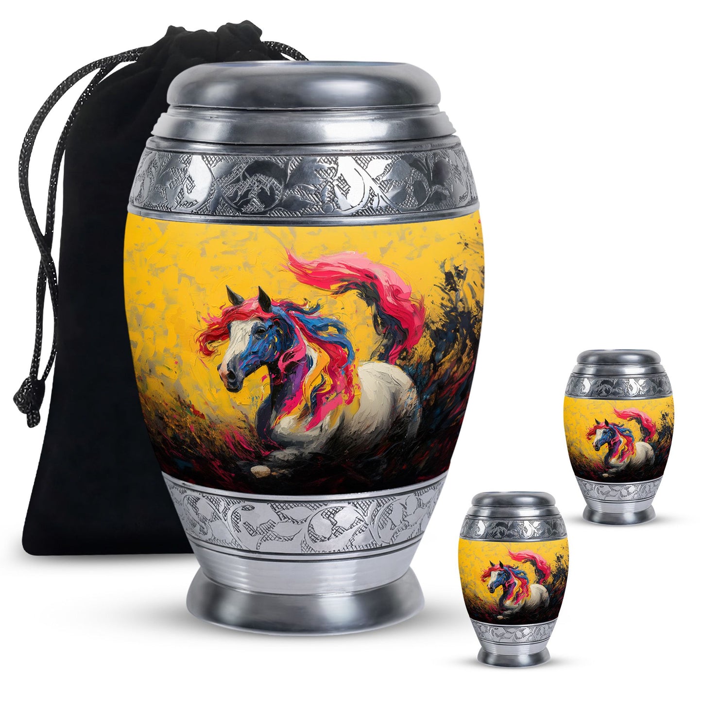 Personalized Horse Cremation Urn for Adult - 10-inch, 200 cu in - Yatskia