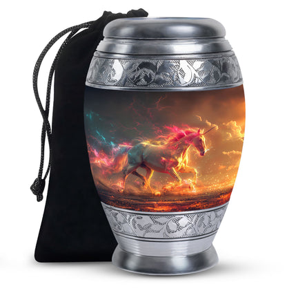 Personalized Unicorn Cremation Urn for Men & Women - 10-inch, 200 cu in - Yatskia