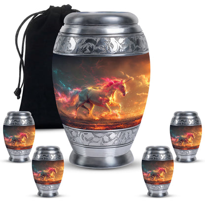 Personalized Unicorn Cremation Urn for Men & Women - 10-inch, 200 cu in - Yatskia