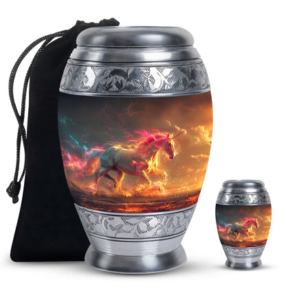 Personalized Unicorn Cremation Urn for Men & Women - 10-inch, 200 cu in - Yatskia