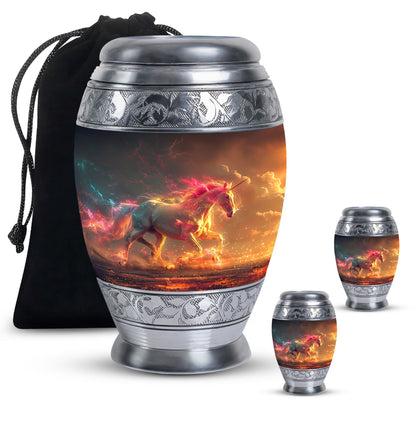 Personalized Unicorn Cremation Urn for Men & Women - 10-inch, 200 cu in - Yatskia