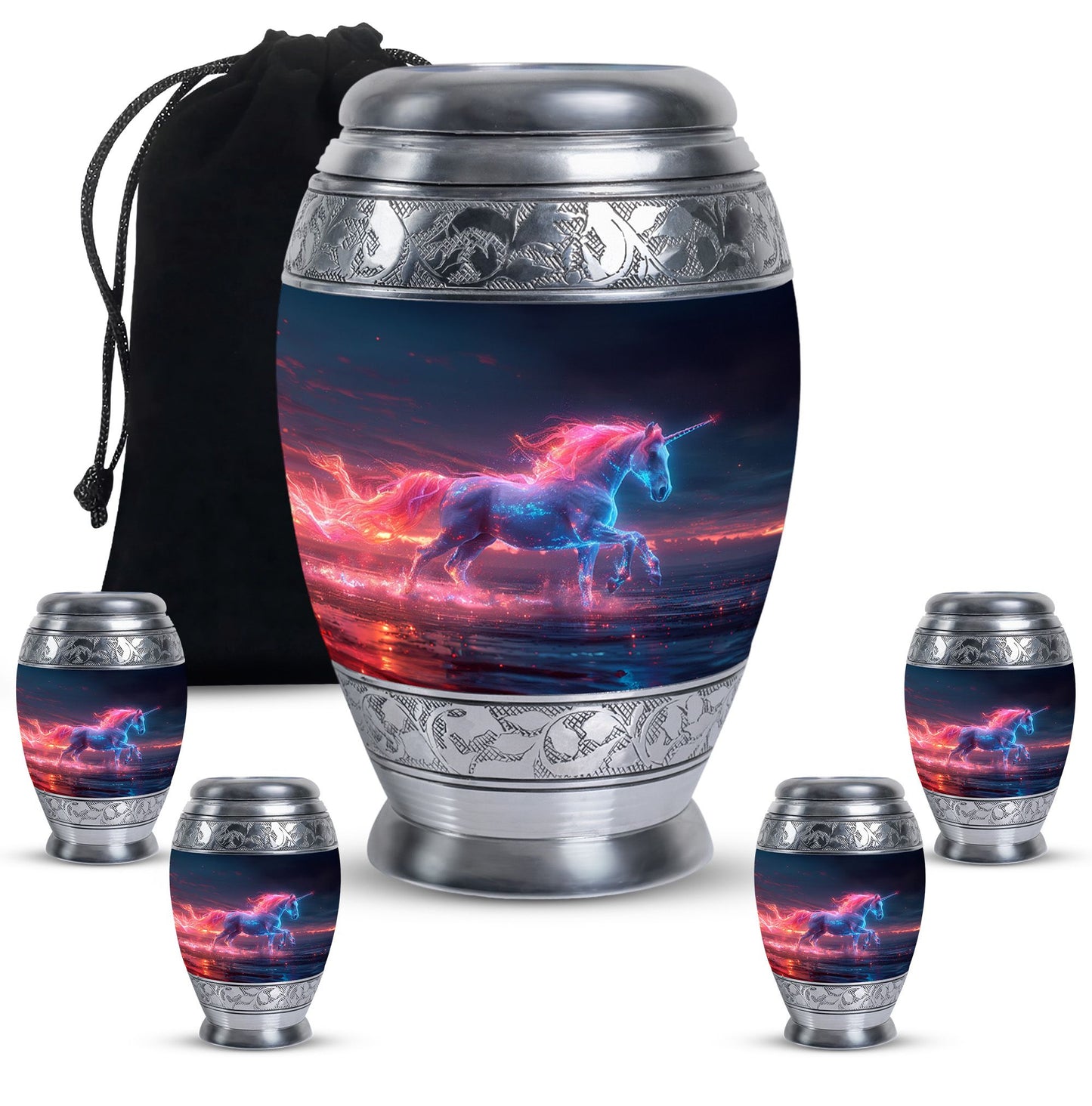 Personalized Horse Cremation Urn for Women - 10-inch, 200 cu in - Yatskia