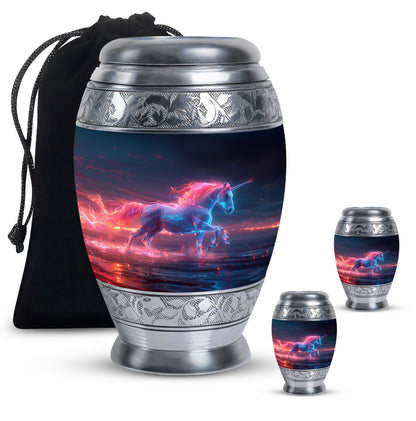 Personalized Horse Cremation Urn for Women - 10-inch, 200 cu in - Yatskia