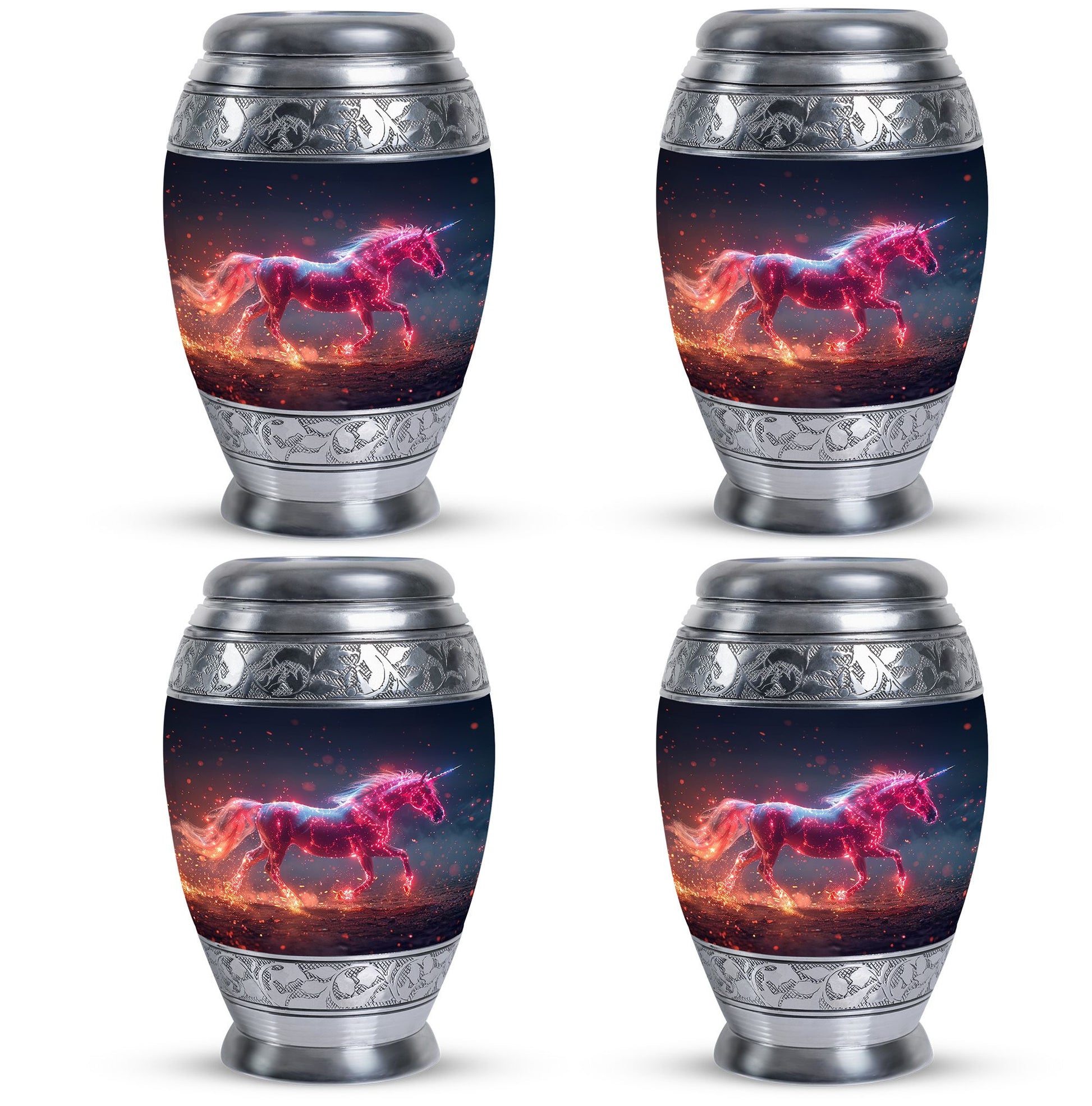 Sparkling Unicorn Cremation Urns Large & Small Combo For Women & Men