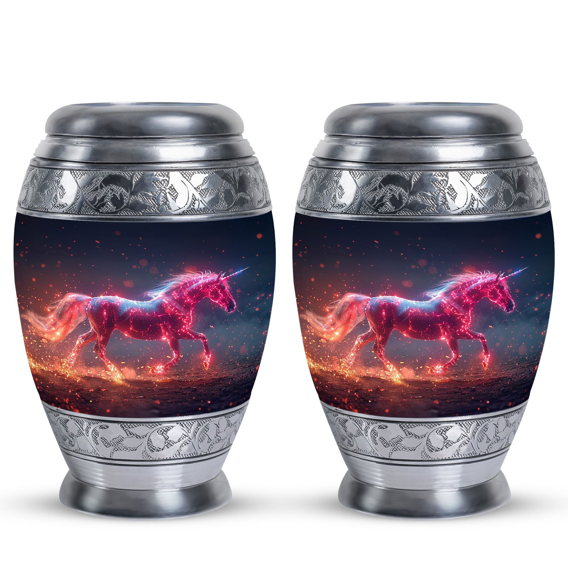 Sparkling Unicorn Cremation Urns Large & Small Combo For Women & Men