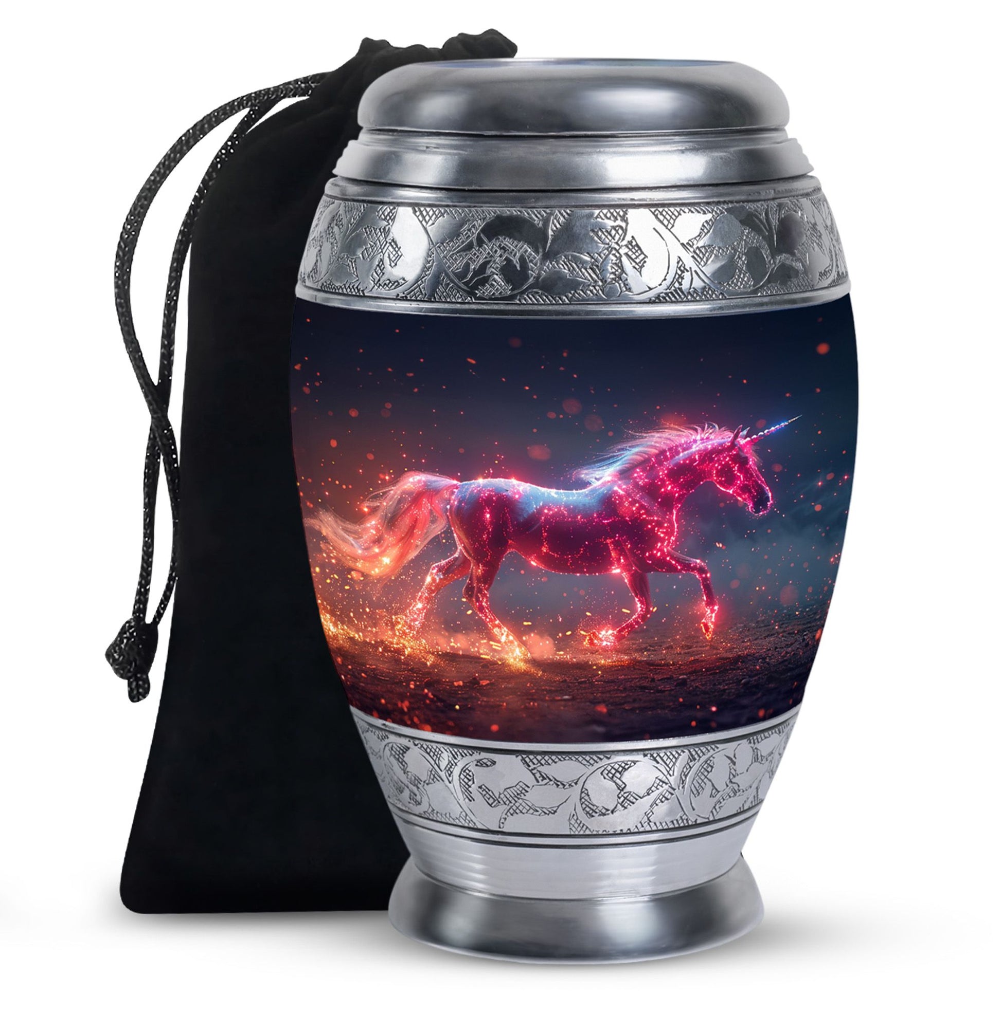 Sparkling Unicorn Cremation Urns Large & Small Combo For Women & Men