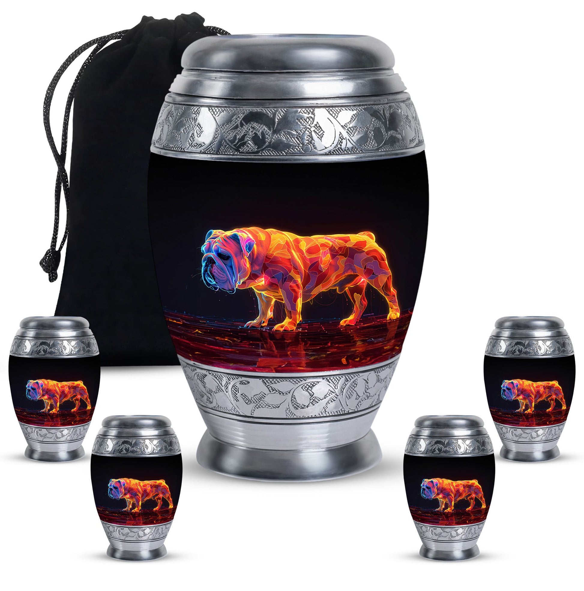 Inferno Bully Dog Cremation Urns For Human Ashes - Urn Set For Ashes