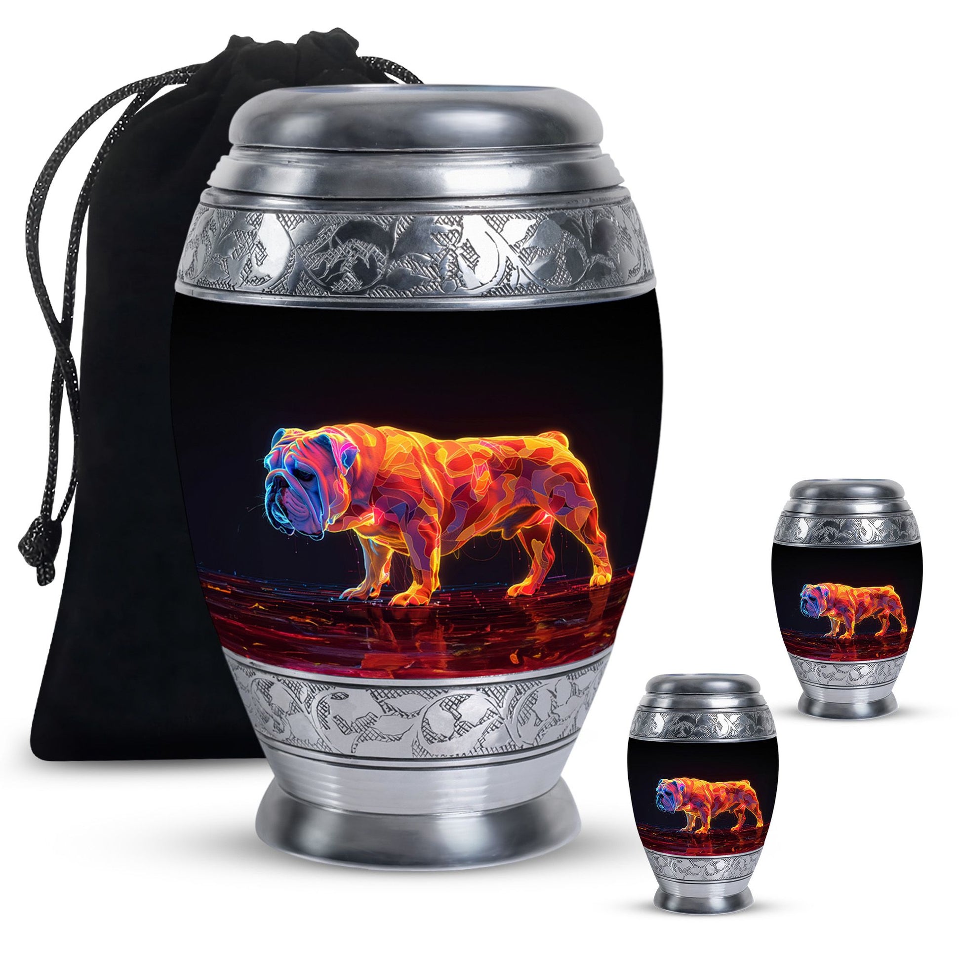 Inferno Bully Dog Cremation Urns For Human Ashes - Urn Set For Ashes