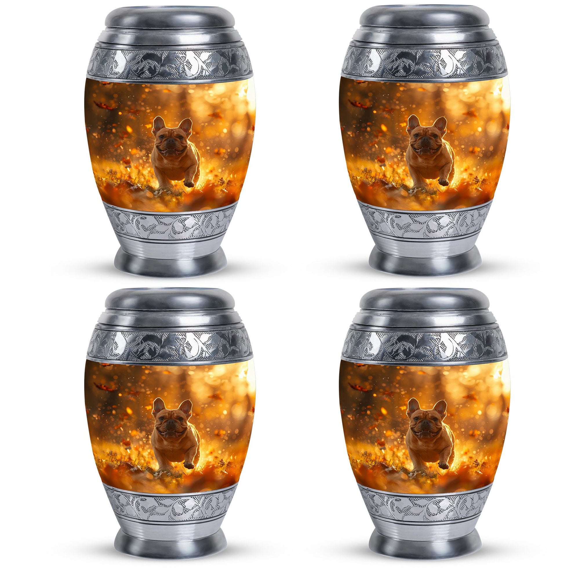 Golden Bulldog Memorial Tribute Urn - Pet Cremation Urns For Funeral