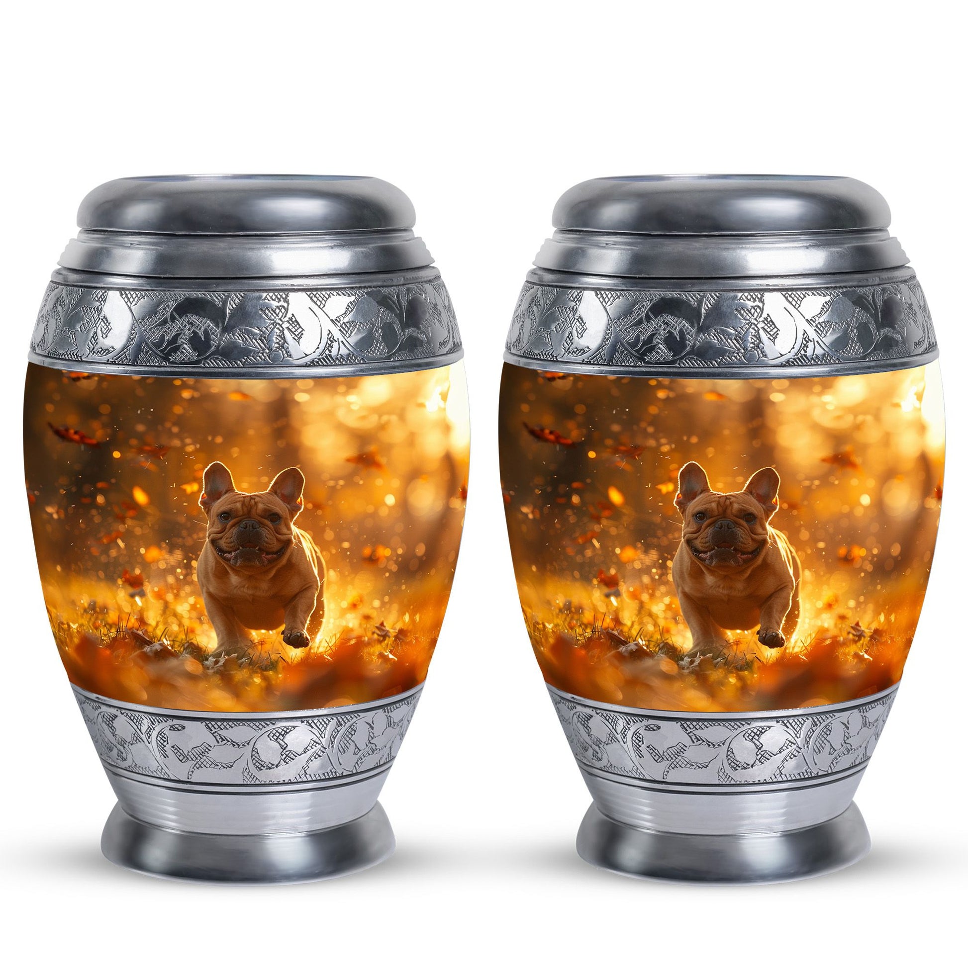 Golden Bulldog Memorial Tribute Urn - Pet Cremation Urns For Funeral