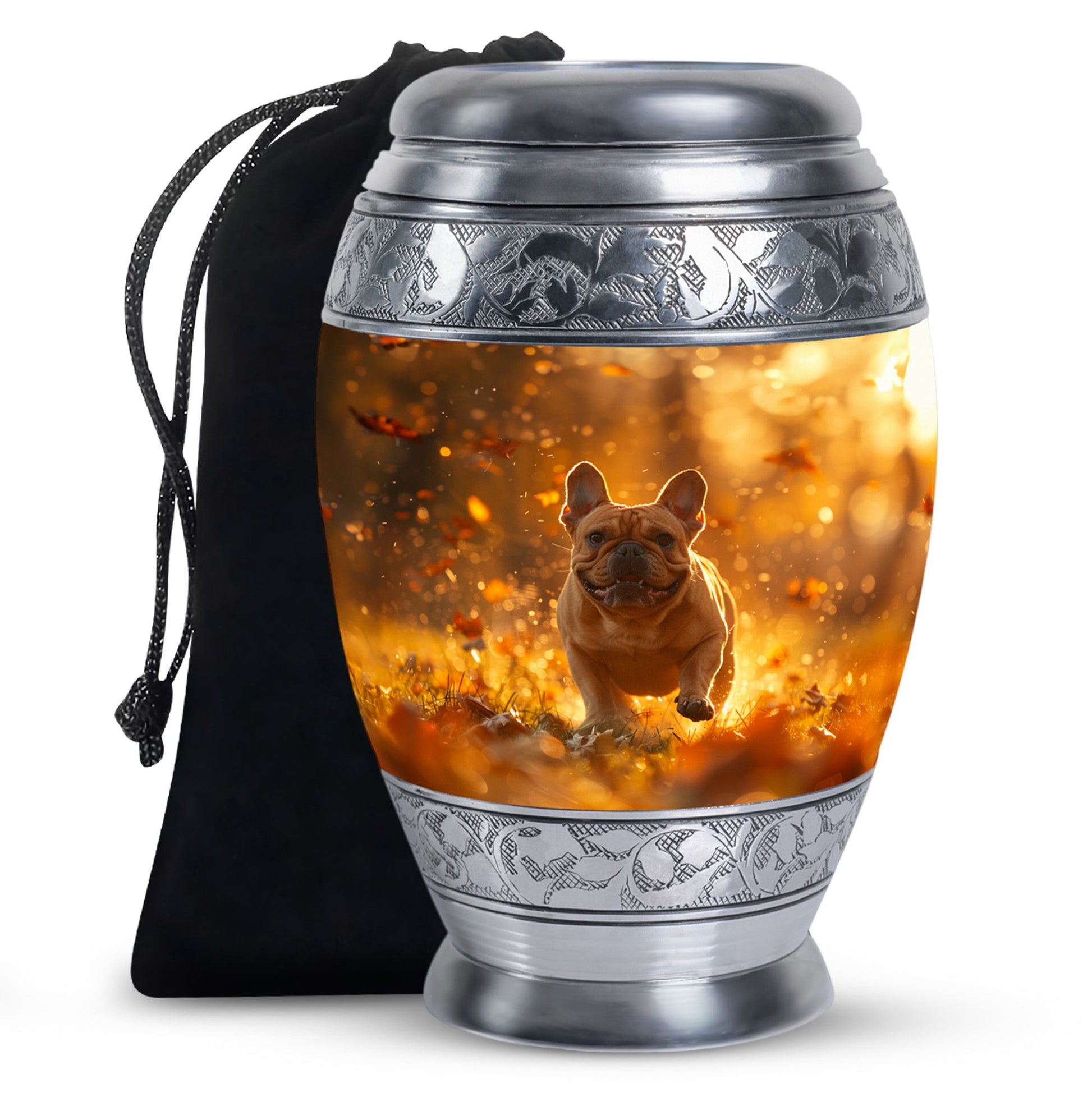Golden Bulldog Memorial Tribute Urn - Pet Cremation Urns For Funeral