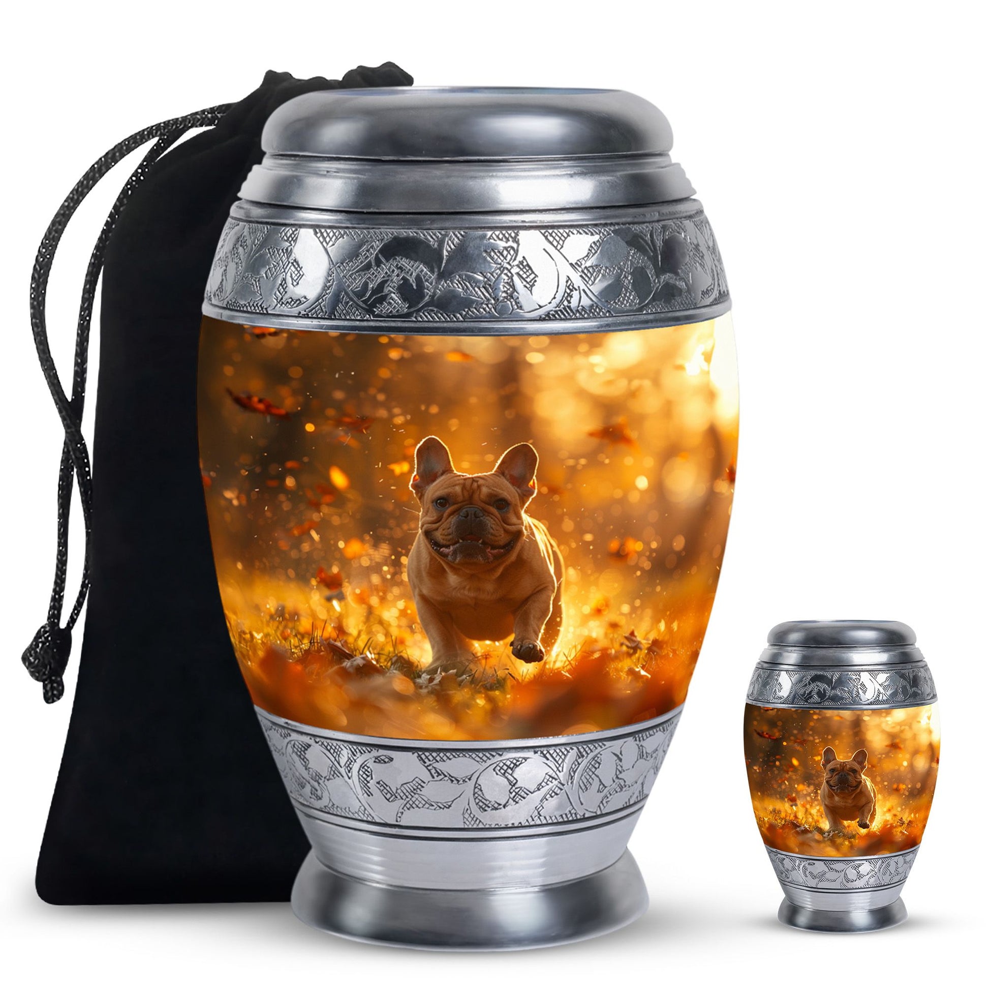 Golden Bulldog Memorial Tribute Urn - Pet Cremation Urns For Funeral