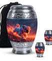 Fiery Bulldog Memorial Ashes Urn - Large Cremation Urn For Pets
