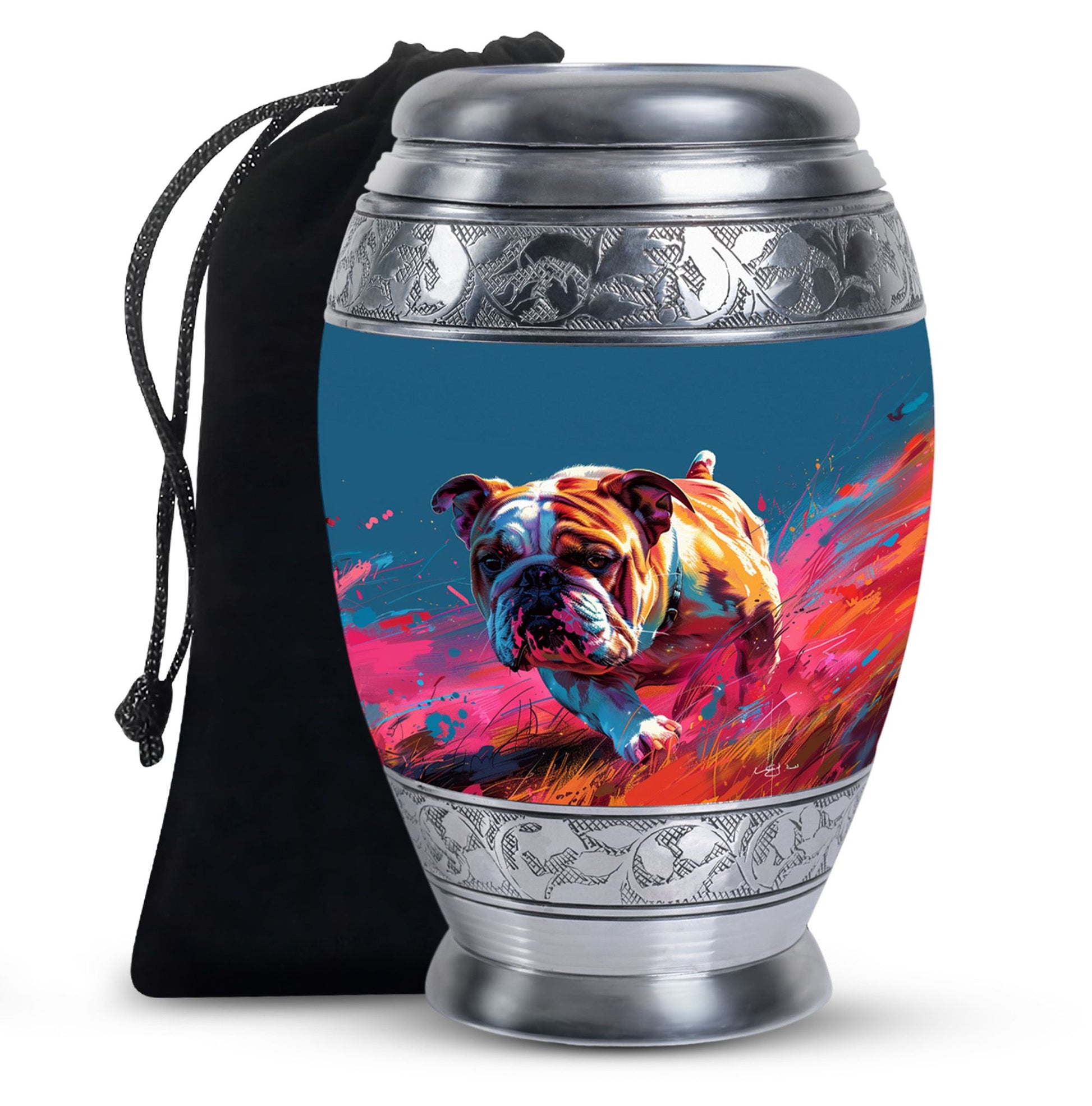 Vibrant Memorial Ashes Urn - Bulldog Funeral Cremation Urn For Pets