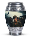 Soldier Urn Memorial For Adult Men & Women - Veteran Cremation Urn