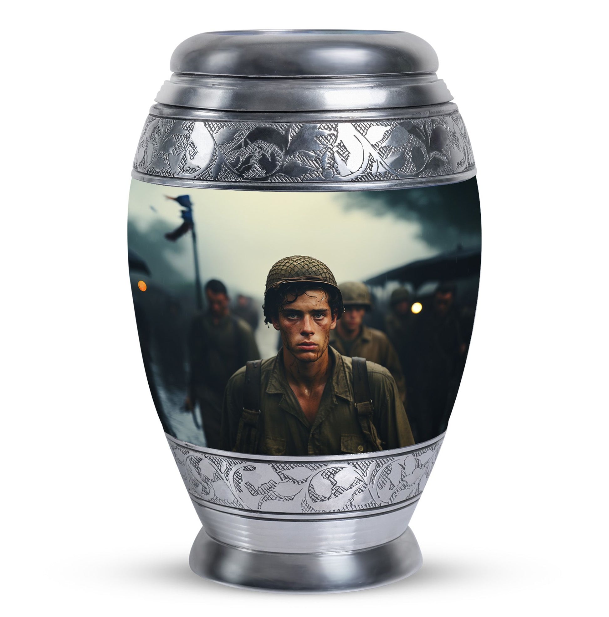 Soldier Urn Memorial For Adult Men & Women - Veteran Cremation Urn