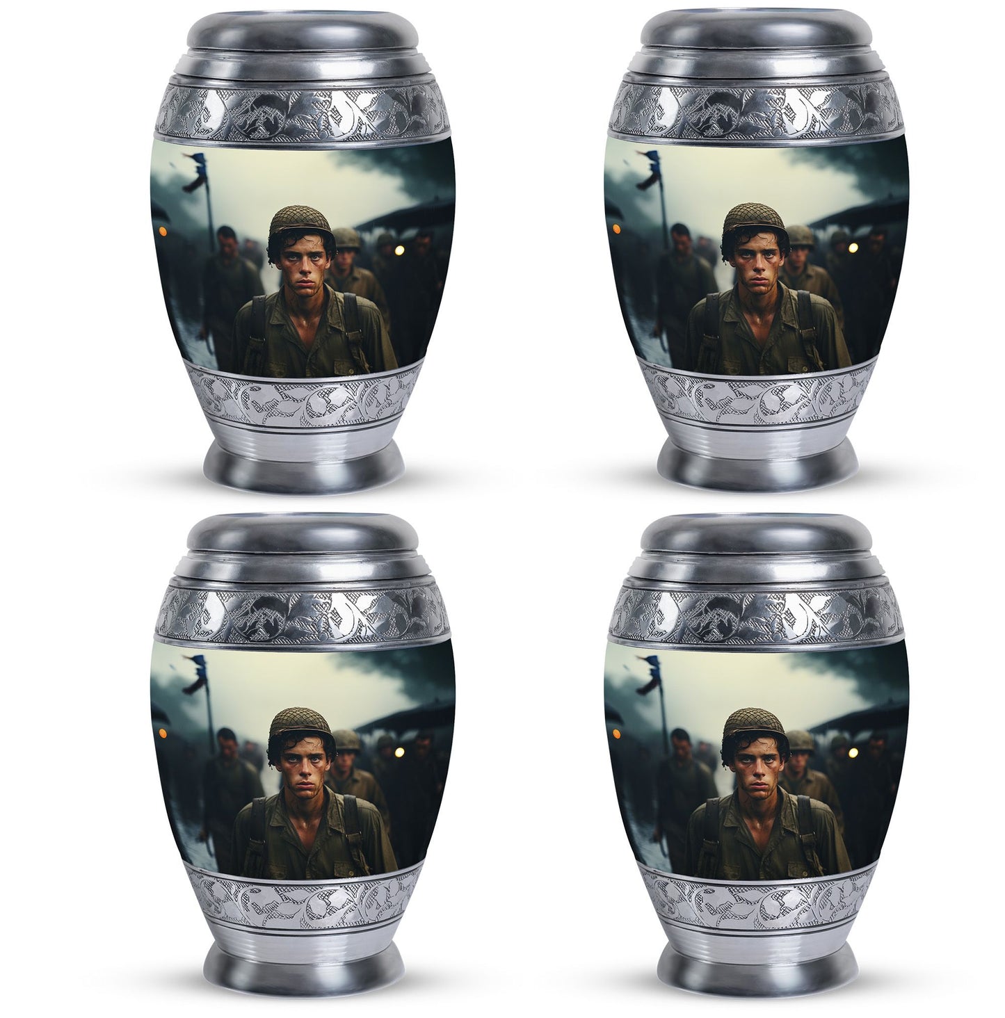 Personalized Military Cremation Urn for Adult - 10-inch, 200 cu in - Yatskia