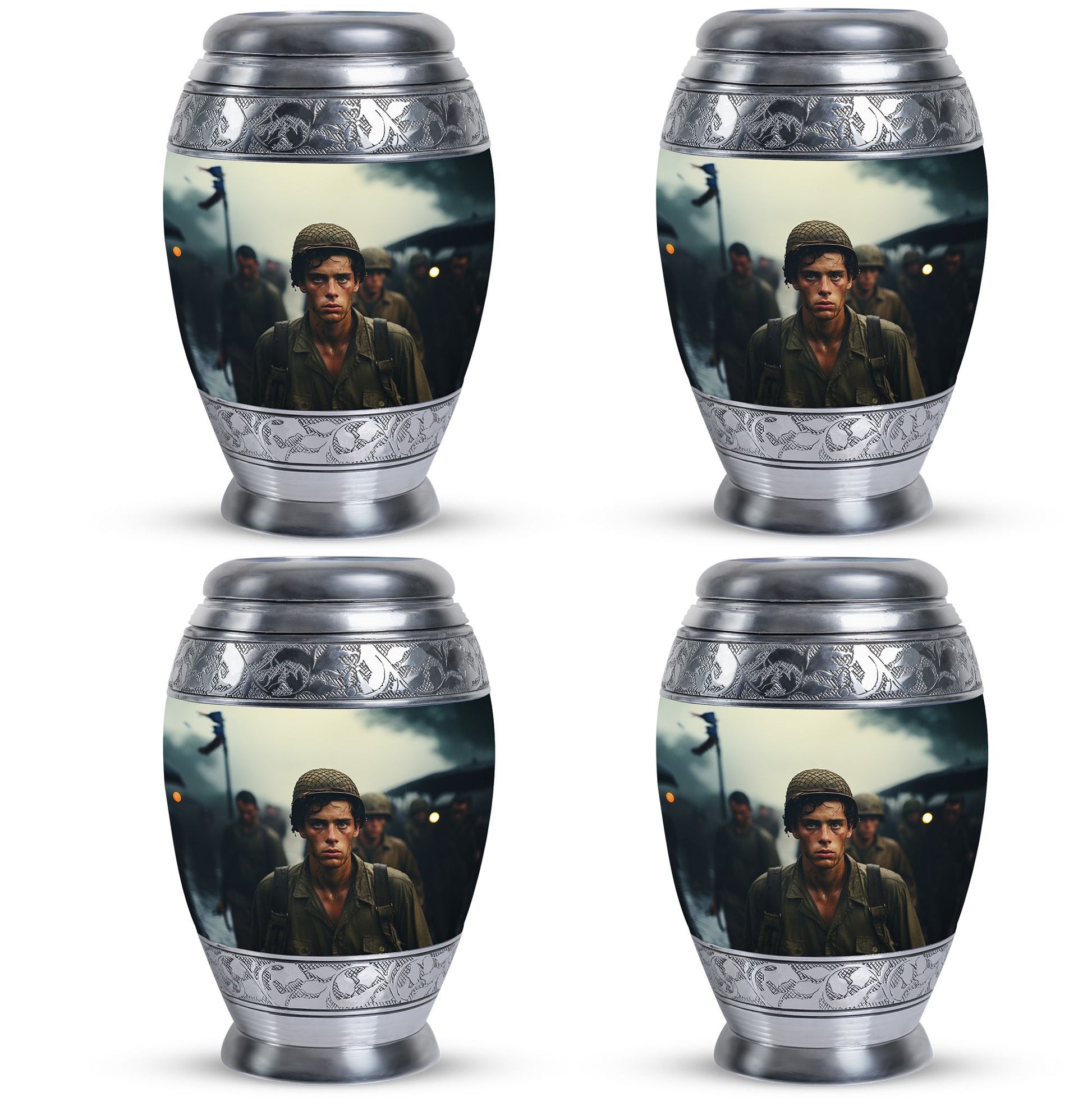 Soldier Urn Memorial For Adult Men & Women - Veteran Cremation Urn